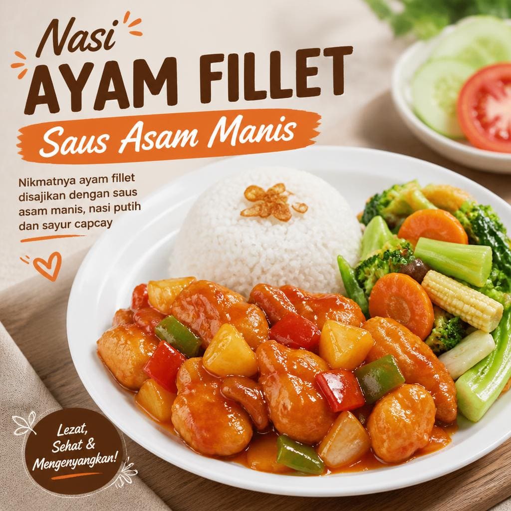 Nasi Ayam Fillet Saus Asam Manis D’ Cost Seafood